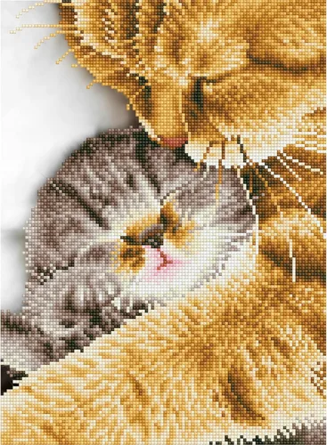 Miniatura 6 de DIAMOND DOTZ Tender Moment Cats - Kits de pintura de diamantes para adultos, kits de arte de diamantes, un kit de manualidades creativo relajante