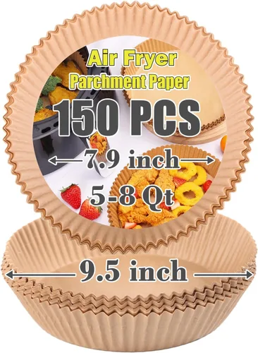 Miniatura 7 de GOAUS Freidora de aire, 100 forros de papel cuadrados desechables extra grandes para cesta de 8 cuartos o superior, papel pergamino antiadherente