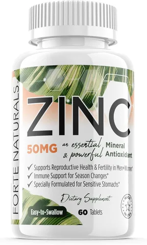 Tabletas de zinc de 50 mg para estómagos sensibles, fórmula de suplemento suave sin náuseas para usuarios de GLP1 Fácil de tolerar, fabricado en los