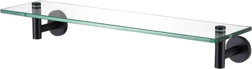 Miniatura 8 de KES Estante de baño de vidrio con vidrio templado de 8 mm de grosor y soportes negros mate de acero inoxidable SUS 304 de 20 pulgadas, organizador