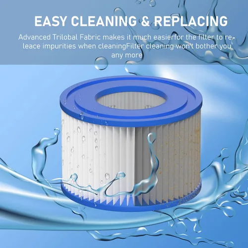 Miniatura 4 de Cartucho de filtro para bañera de hidromasaje tipo VI compatible con bomba de piscina Lay-Z-Spa, Coleman SaluSpa 90352E, 58323E, 58323 (paquete de 8)
