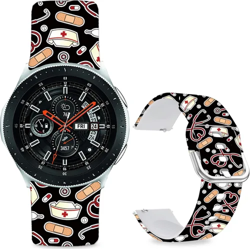 Miniatura 9 de Correas de reloj de silicona suave compatibles con Samsung Galaxy Watch 1.811 in/Watch 3 1.772 in/Gear S3 Frontier/Classic/Garmin Vivoactive