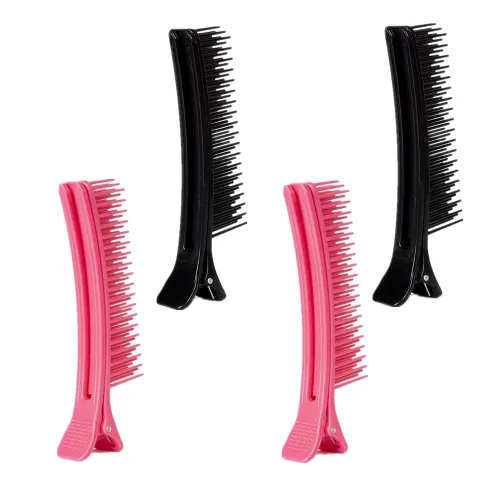 Pinzas para el cabello para peinar, cortar y teñir, 4 pinzas antideslizantes para peine para uso en salón o en el hogar, accesorios de bricolaje