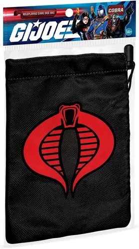 Renegade Game Studios G.I. Joe Cobra Dice Bag: Almacenamiento de dados RPG con cierre de cordón con forro protector Rojo