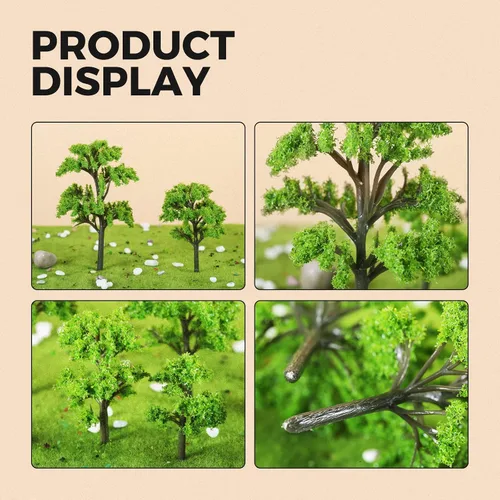 Miniatura 4 de Yetaha 20 piezas de árboles modelo en miniatura, modelo de adorno de plantas pequeñas, arbustos pequeños para hadas, jardín, tren, paisaje