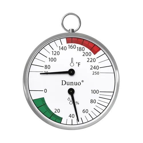 Termómetro de sauna de 4 pulgadas Fahrenheit e higrómetro, montado para caja de sauna de vapor portátil, ideal para uso en