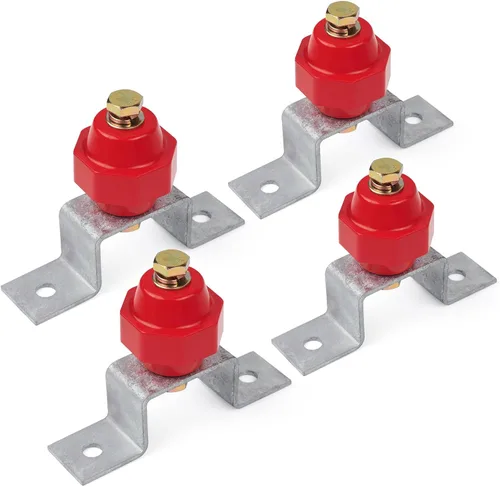 Miniatura 8 de 4 aisladores de separación de 2500 V con soportes de montaje de barra colectora de tierra (aislante negro de 2 pulgadas)