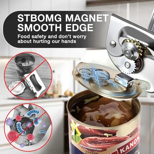 Miniatura 5 de Abrelatas comercial manual resistente con imán Extra Long Handles,Ergonomic Design Large Handheld Open Easy for Big Cans,Home Kitchens,Seniors &