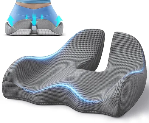 Miniatura 7 de Benazcap Cojín de asiento de memoria extra grande para silla de oficina, cojín ergonómico para aliviar la presión y la ciática