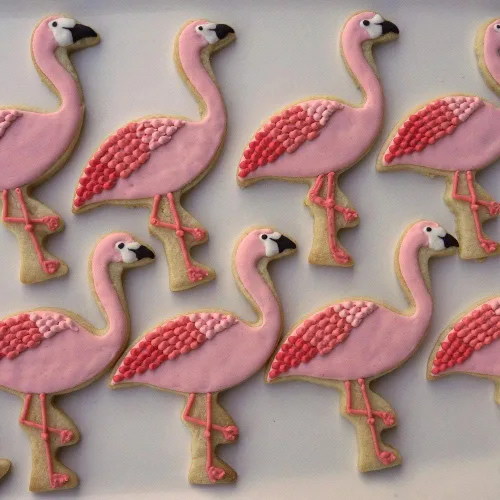 Miniatura 5 de Juego de 3 cortadores de galletas hawaianos tropicales de Ann Clark fabricados en Estados Unidos, flamenco, palmera, piña