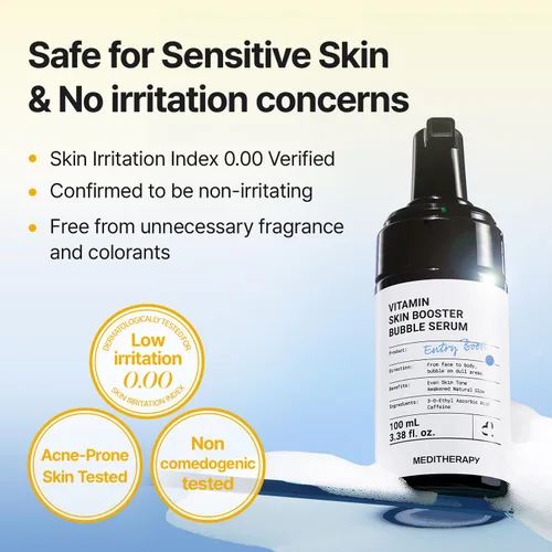 Miniatura 9 de MEDITHERAPY Suero de vitamina C para la cara, fórmula de microburbujas para absorción instantánea, brillo visiblemente radiante, vitamina C