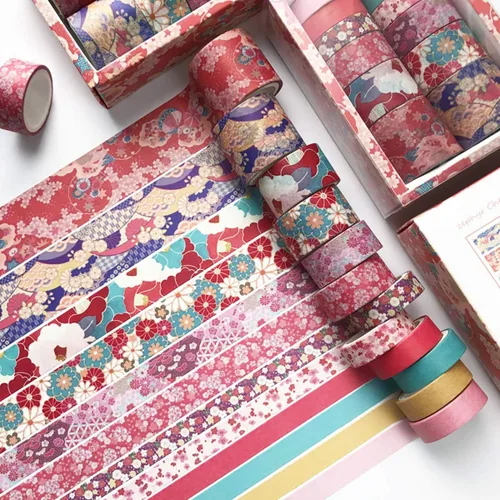 Miniatura 8 de Vilihkc Washi Tape - Juego de 12 rollos de cinta adhesiva decorativa Washi para manualidades, niños, álbumes de recortes, diario de viñas, envoltura