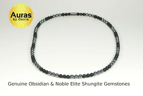 Miniatura 11 de Collar de cristal de obsidiana negra hecho a mano, collar de cuentas de piedras preciosas naturales auténticas, curación, protección, talismán mala