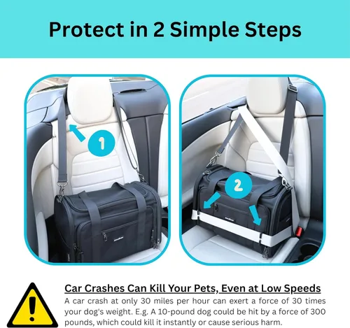 Miniatura 4 de Transportador expandible para gatos y asiento de automóvil para perros pequeños, certificado CPS para protección contra choques y viajes seguros