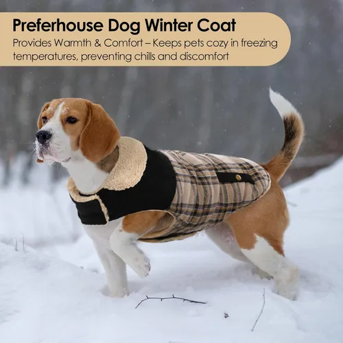 Miniatura 6 de Abrigo de invierno para perros pequeños, chaqueta sólida para cachorros, abrigo cálido para mascotas para clima frío, prendas acolchadas resistentes