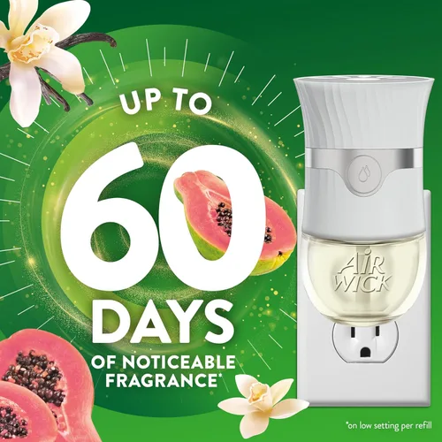 Miniatura 2 de Air Wick Plug-In - Recambios de aceite perfumado, 10 unidades, vainilla y papaya rosa, ambientador, aceites esenciales, ecológicos