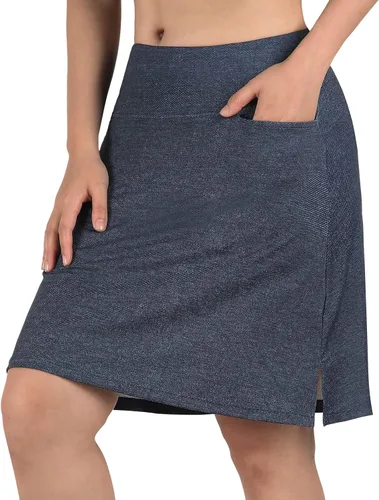 Miniatura 3 de beroy Faldas cortas para mujer, falda de 20 pulgadas hasta la rodilla para mujer, falda deportiva con pantalones cortos