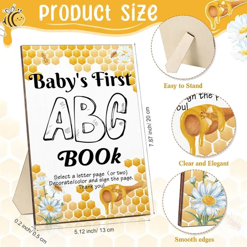 Miniatura 2 de Geelin 51 piezas de libro ABC del primer libro ABC del bebé, libro de visitas, alternativa educativa, 26 tarjetas para colorear del alfabeto de la A