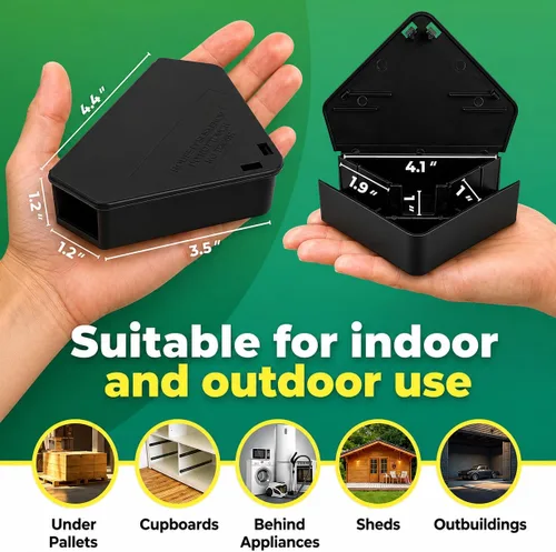 Miniatura 5 de Estaciones de cebo para ratones LockBait Pro Paquete de 6 cajas de cebo para ratones para uso en exteriores Estaciones de cebo para ratones