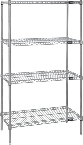 Miniatura 35 de Kit de inicio de 4 estantes de alambre negro 74 pulgadas