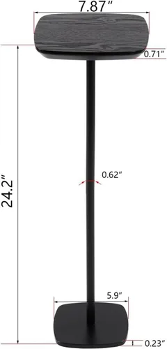Miniatura 2 de Mesa auxiliar de pedestal, mesas pequeñas para bebidas, soporte de pedestal, mini mesa auxiliar cuadrada negra, mesas de café de Martini, mesa Negro