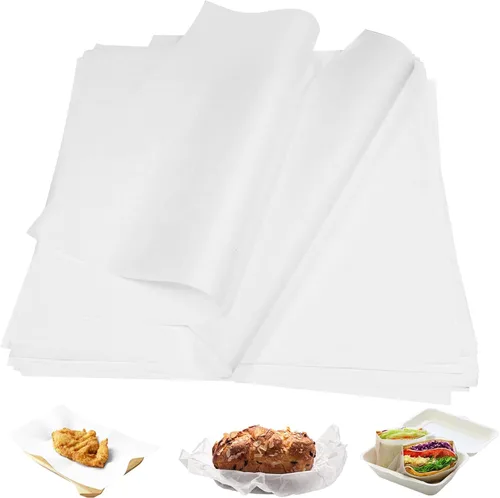 100 hojas de papel deli de 12 x 12 pulgadas, hojas de papel encerado sin blanquear para alimentos, papel de envoltura resistente a la grasa para