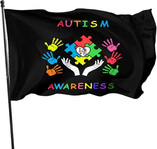 Miniatura 6 de Bandera de jardín de conciencia sobre el autismo, 12 x 18 pulgadas, a prueba de decoloración, doble cara para exterior/interior, con texto en inglés