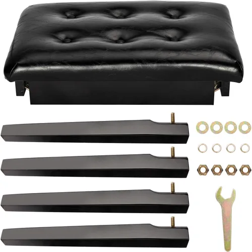 Miniatura 8 de Bonnlo Banco de piano acolchado de madera con almacenamiento de música, taburete para teclado, banco de artista, taburete copetudo, color negro