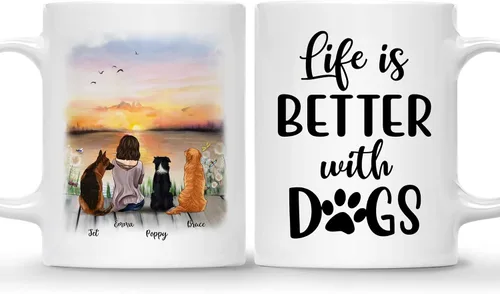 Miniatura 16 de Gossby Taza personalizada – Taza personalizada para perro, taza para mamá, taza para amantes de los perros, taza para mascotas, taza de café
