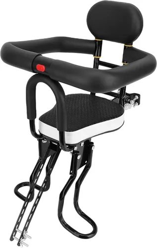 Asiento de bicicleta para niños, asiento de bicicleta infantil grueso montado en la parte delantera de 176.4 lbs de capacidad con reposapiés