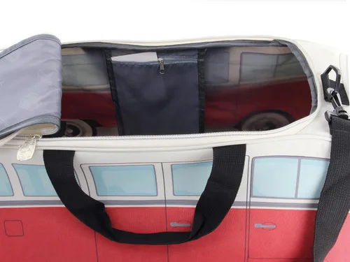 Miniatura 15 de BRISA VW Collection - Volkswagen Samba Bus T1 Camper Van Sport, gimnasio, bolsa de viaje, bolsa de lona con compartimento para zapatos y artículos