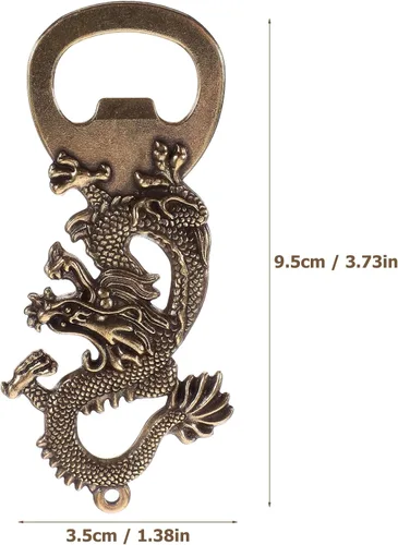 Miniatura 5 de Abrebotellas de dragón Abrebotellas de cerveza 2024 Año Nuevo chino Zodiaco Animal Abrebotellas Metal Vintage Abrebotellas Llavero Dragón Dorado