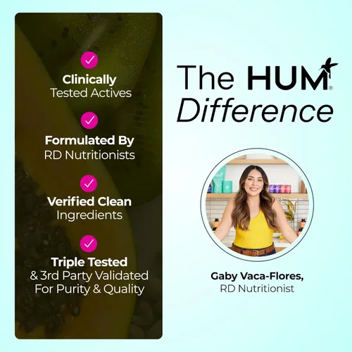 Miniatura 8 de HUM Daily Cleanse Suplementos para el acné para mujeres y hombres, limpieza digestiva suave para soporte de piel clara, zinc, espirulina, clorella