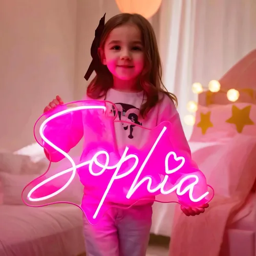 Letreros de neón LED personalizables para pared de dormitorio y decoración para fiestas de cumpleaños o logotipo de bar (texto de 1 línea, 20