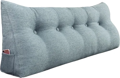 Miniatura 32 de Almohada de cuña gruesa de 14 libras tamaño King para cabecero, posicionador de cuerpo, almohada de lectura triangular para sentarse en la cama