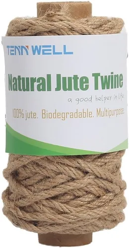 Miniatura 7 de Tenn Well Cuerda de yute natural fuerte, 0.157 in de grosor y 66 pies de largo, rollo de cuerda de yute para jardín, artes y manualidades