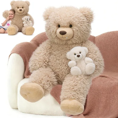 Miniatura 9 de MorisMos Oso de Peluche Gigante Animal de Peluche con Osos Bebé, 35.4'' Oso Grande de Peluche Mamá, 3 Pequeños Osos de Peluche Animales de Peluche a