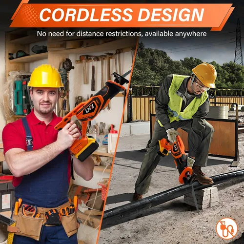 Miniatura 2 de Sierra recíproca inalámbrica para batería DEWALT 20V MAX, sierra eléctrica sin escobillas con 4 hojas, velocidad variable 0-2800 SPM, cambio de hoja