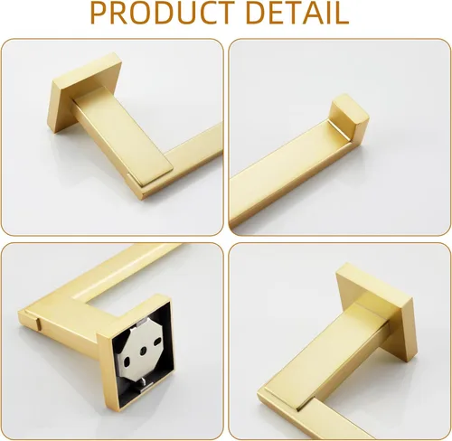 Miniatura 9 de KOKOSIRI Soporte de papel higiénico Dispensador de papel de seda dorado para cocina, baño, baño, soporte para rollo de papel higiénico, acero