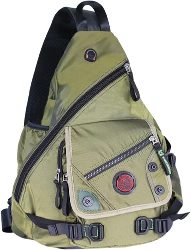 Miniatura 8 de Bolso bandolera grande, mochila para portátil, bolso de mensajero cruzado, mochila de viaje para el hombro, B-gris claro, Grande, Bolso bandolera