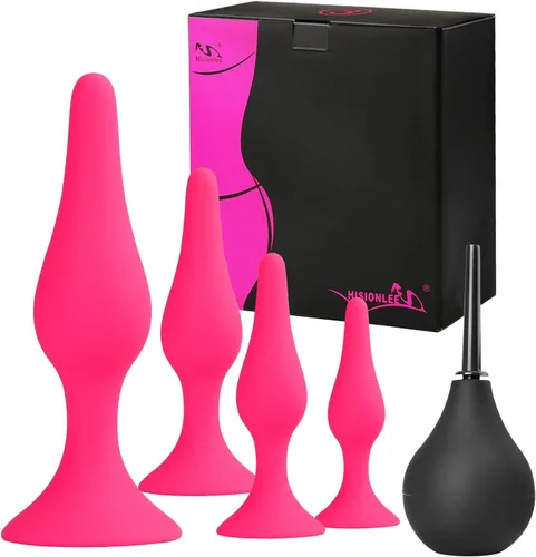 Miniatura 11 de Hisionlee? Juguete sexual 4 unidades. Juego de tapones anales de silicona médica Sensuality Sex Dolls, Hision10002, no, Negro, 4