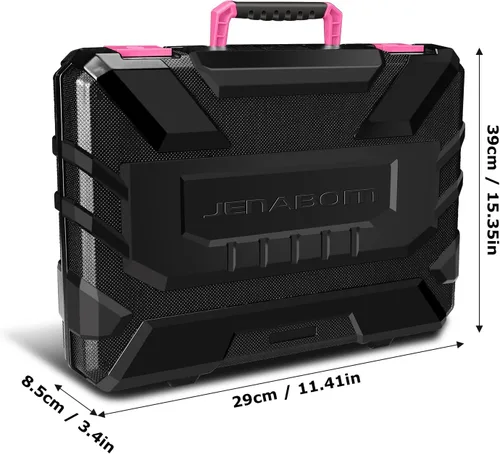 Miniatura 9 de JENABOM Juego de herramientas - Juego de taladro inalámbrico de 8 V, juego de herramientas para el hogar de 127 piezas con taladro manual, kit