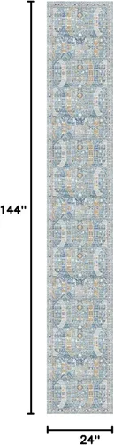 Miniatura 51 de Madane Tapete lavable de 2 x 10 pies para pasillo, cocina, recibidor, clásico, suave, antideslizante para interiores, casa de campo, baño, sala