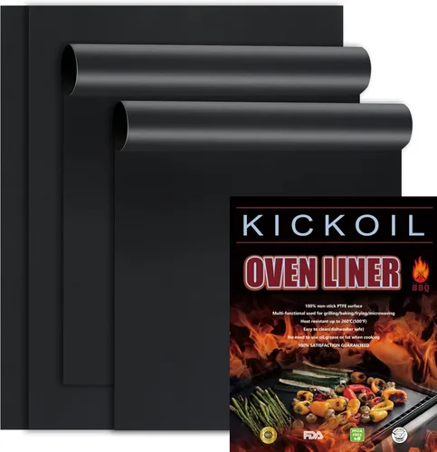 Miniatura 9 de Revestimientos de horno para la parte inferior del horno/horno eléctrico/horno de gas/horno tostador, alfombrilla antiadherente para la parte Negro