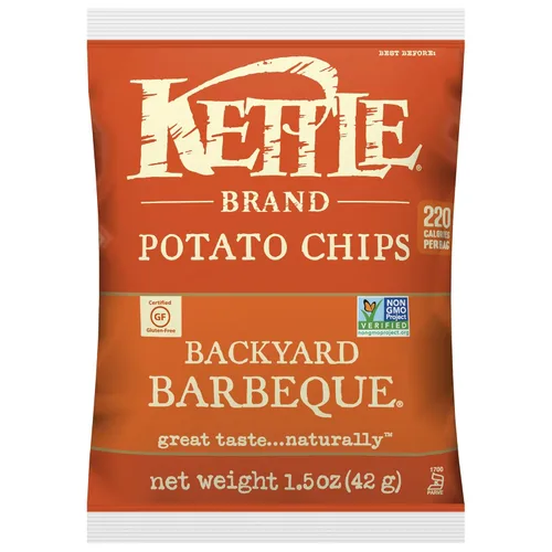 Miniatura 45 de Kettle Brand Papas Fritas, Backyard Barbeque Kettle Chips, Bolsa de Aperitivos, 1.5 Oz