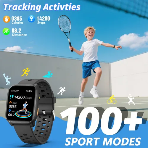 Miniatura 3 de Reloj inteligente para niños con juegos de rompecabezas, relojes para niños de 1.83", monitor de ritmo cardíaco, monitor de sueño, podómetro, reloj