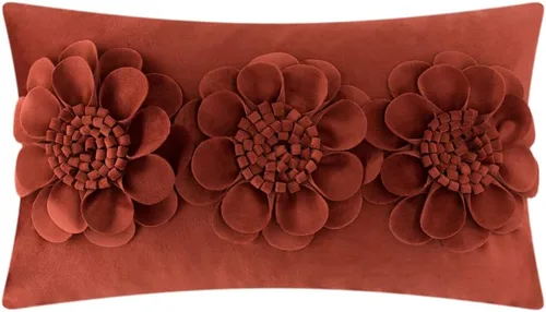 Miniatura 25 de JWH Funda de almohada decorativa con diseño de flores 3D, funda de almohada decorativa de girasol, cojín de terciopelo, funda de almohada floral