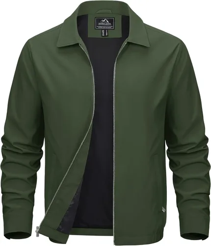 Miniatura 17 de MAGCOMSEN Chaquetas Ligeras para Hombre con Cremallera Completa Abrigo Ligero Chaqueta de Cuello Extendido Chaqueta Cortavientos Casual