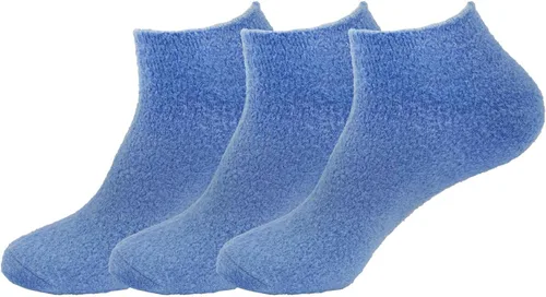 Miniatura 26 de BambooMN Calcetines de spa de nailon mullidos con infusión de aloe para mujer, talla 4-8, aguamarina, 3 pares