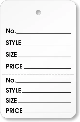 SmartSign Etiquetas perforadas para prendas | Etiqueta preimpresa de cupón sin ataduras | Precio de estilo de talla de ropa | 1.25 pulgadas x 1.875